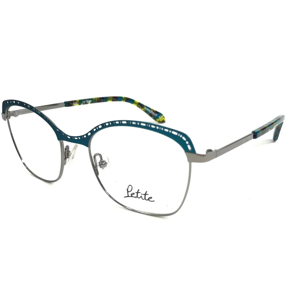 J. F. Rey Petite Eyeglasses Frames PM058 2510 Blue Silver Full Rim 48-18-140